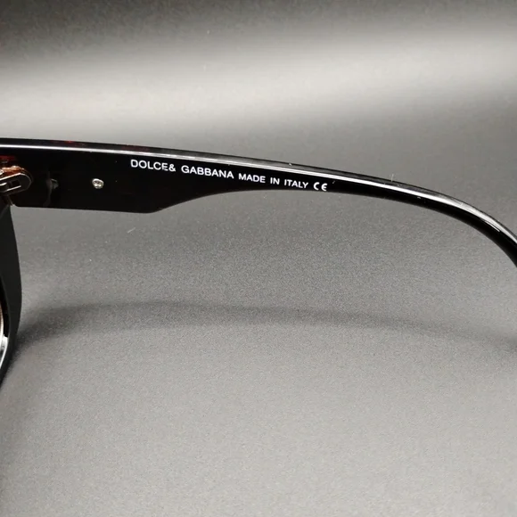 Dolce & Gabbana Women's Sunglasses in Dark Brown with Gold Trim - Picture 3 of 4